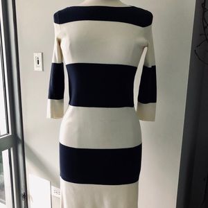 Navy and white striped GAP sweater dress